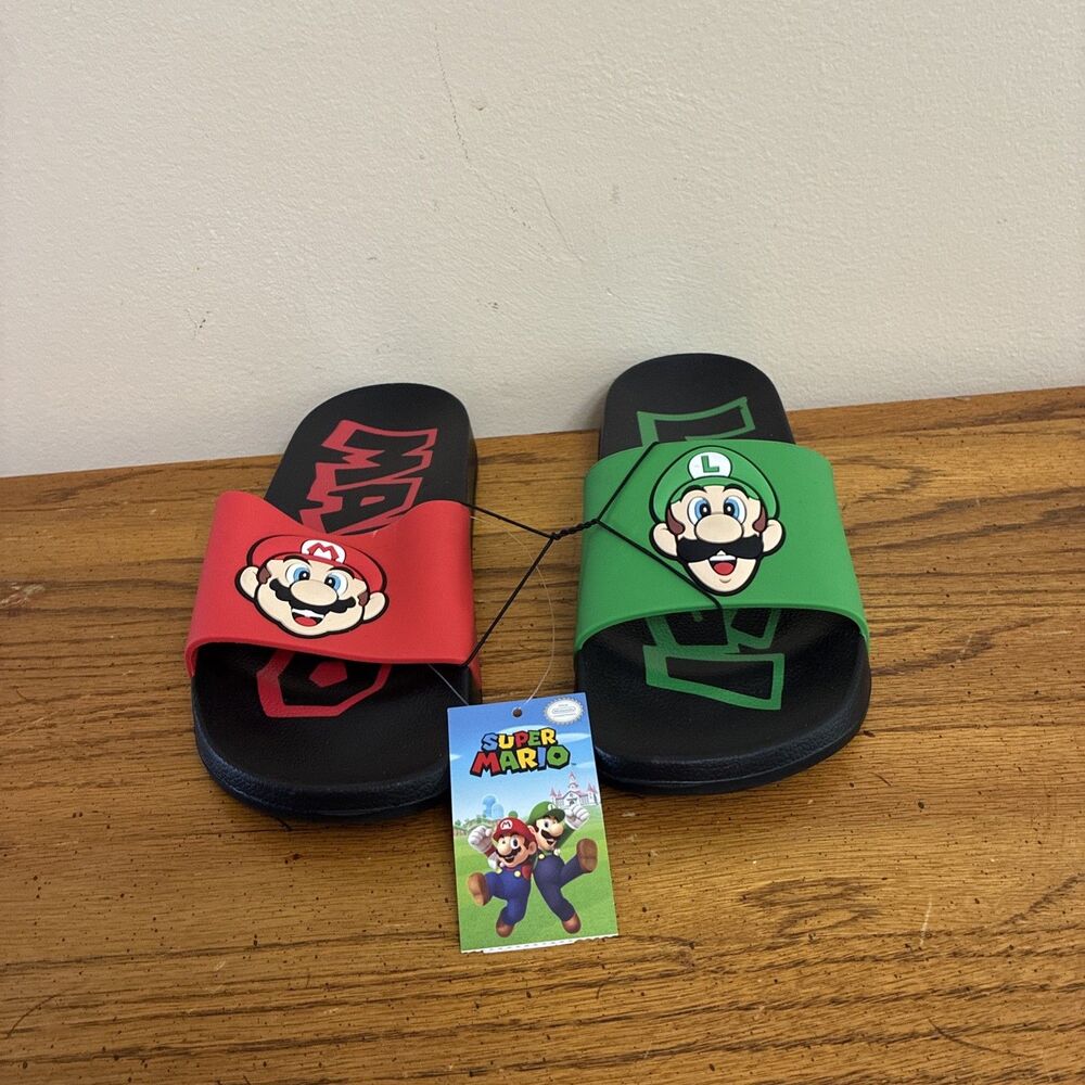 Nintendo Super Mario Little Boys Comfort Slide Sandal, Size 4 Slip-On